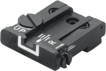 LPA Adjustable Rear Sight for GLOCK with White Periphery