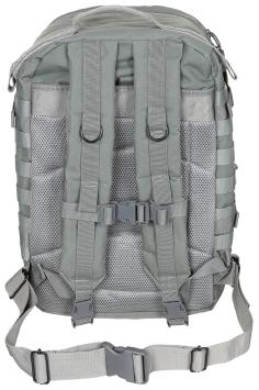 MFH Assault II 40L MOLLE backpack with multiple compartments foliage